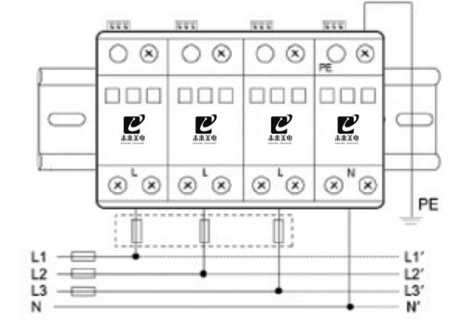 浪涌保護器接線圖