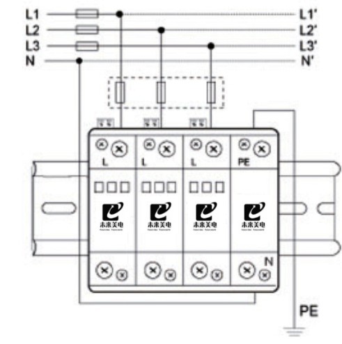 浪涌保護器接線圖